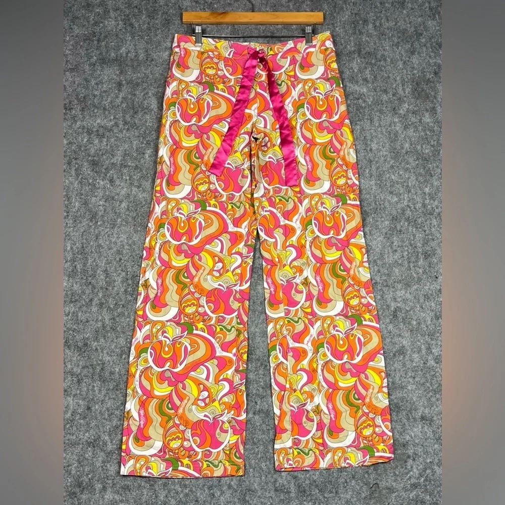Vintage Apple Bottoms Pink & Orange Retro Swirl Pants Size Medium
